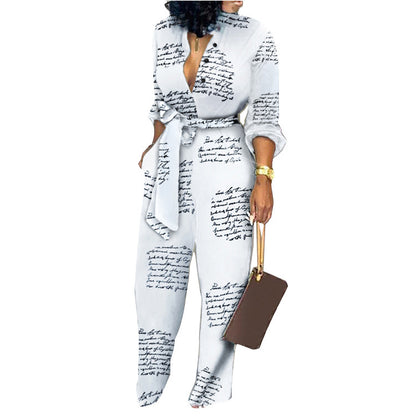 Women Fashion Casual Long Sleeve Jumpsuit