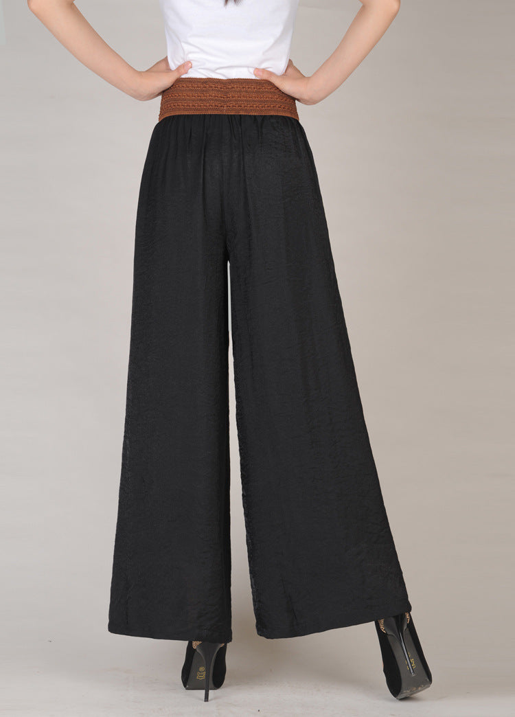 Women'S Fashion Casual Cotton Linen Thin Wide Leg Loose Trousers