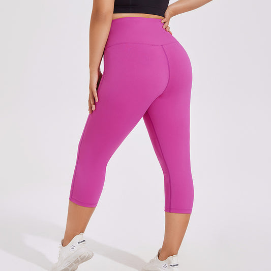 Pantalones deportivos de yoga para mujer, informales, de color sólido, talla grande, cintura alta, levantadores de cadera, fitness