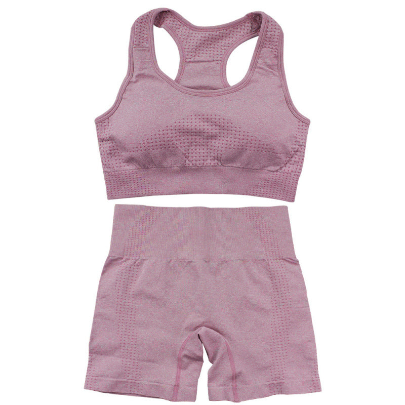 Conjunto deportivo de 2 piezas para mujer, informal, ajustado, de color sólido, con cuello en U, sin mangas y pantalones cortos
