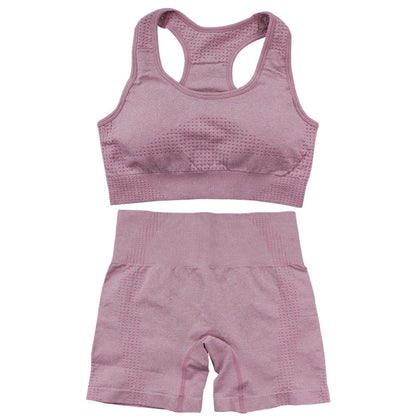 Conjunto deportivo de 2 piezas para mujer, informal, ajustado, de color sólido, con cuello en U, sin mangas y pantalones cortos