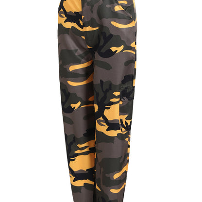 Pantalones cargo casuales con estampado de camuflaje para mujer