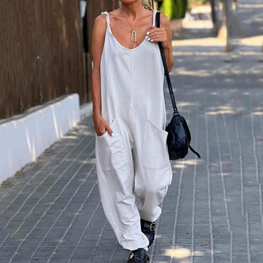 Women'S Fashion Casual Loose Suspender Jumpsuit