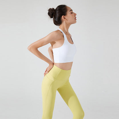 Chaleco deportivo informal holgado de color liso con cuello halter, sin espalda y sin mangas para mujer