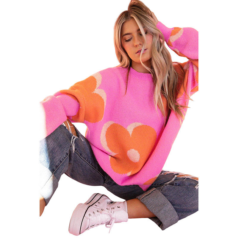 Women Casual Autumn And Winter Warm Long Sleeve Knitted Sweater