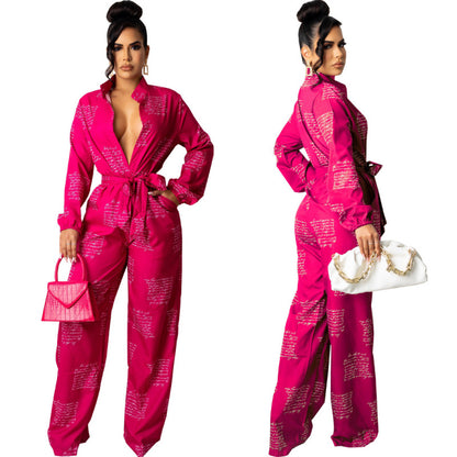 Women Fashion Casual Long Sleeve Jumpsuit