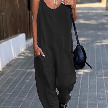 Women'S Fashion Casual Loose Suspender Jumpsuit