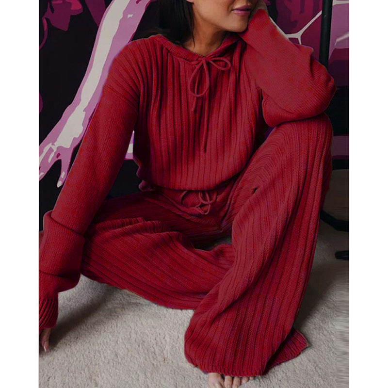 Women Long Sleeve Loose Hooded Casual Suit
