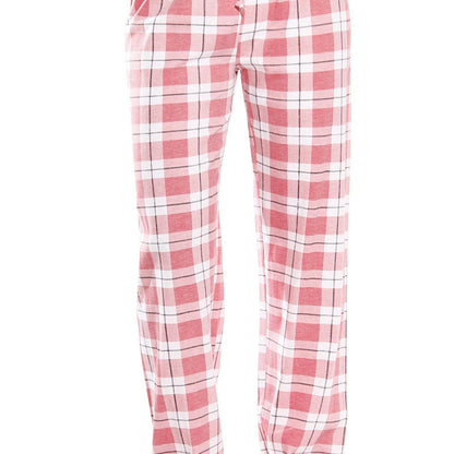 Women Classic Plaid Pattern Casual High Waist Drawstring Pants