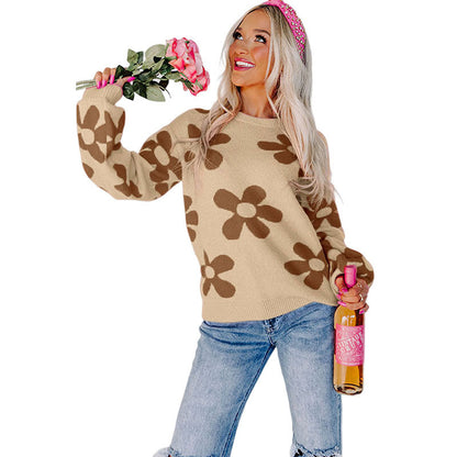 Women Casual Autumn And Winter Round Neck Knitted Sweater