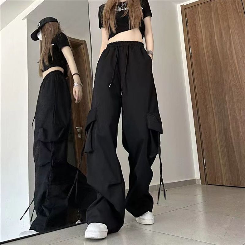 Women Fashion Loose Casual Wide Leg Cargo Pants