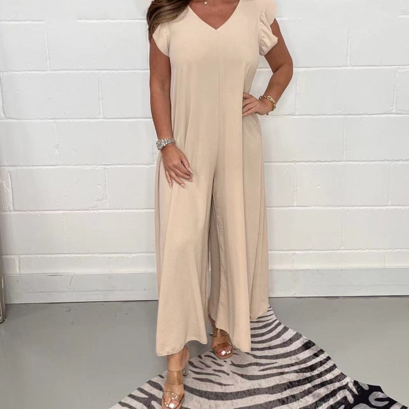 Mono informal sin mangas holgado de color liso a la moda para mujer