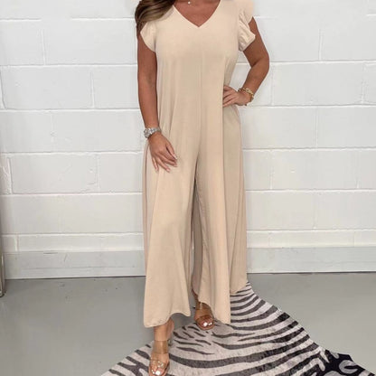 Mono informal sin mangas holgado de color liso a la moda para mujer