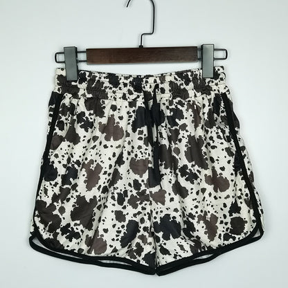 Pantalones cortos casuales de verano para mujer con cordón ajustable y contraste de colores arcoíris