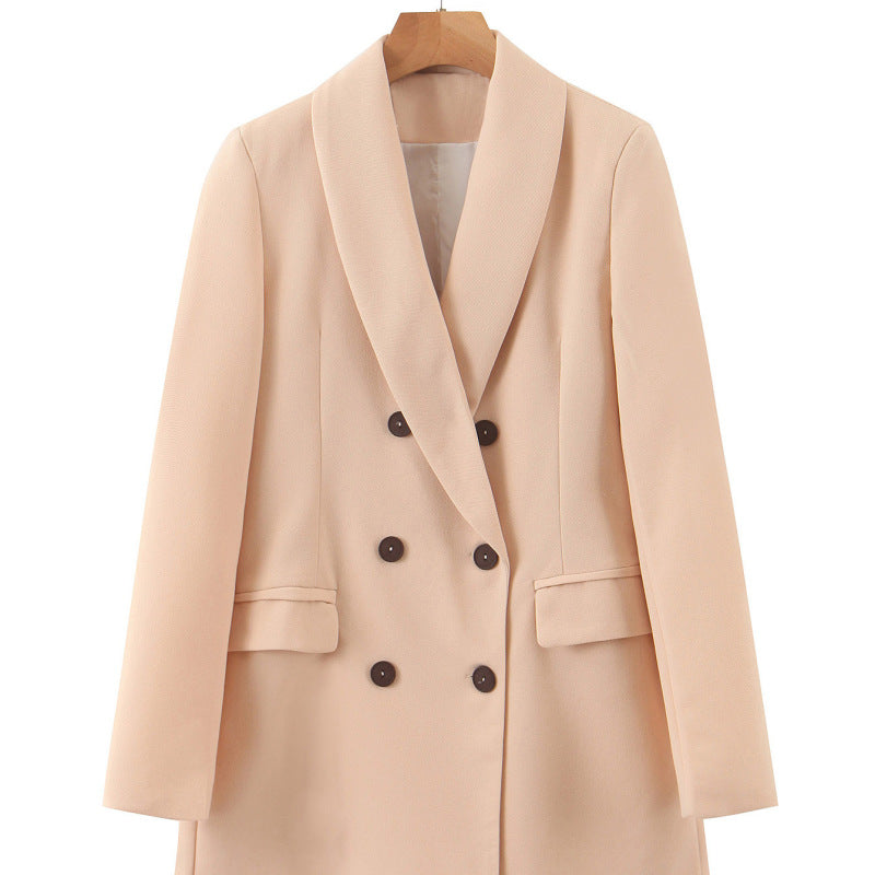 Women Casual Autumn Double-Breasted Blazer And Pant Suit