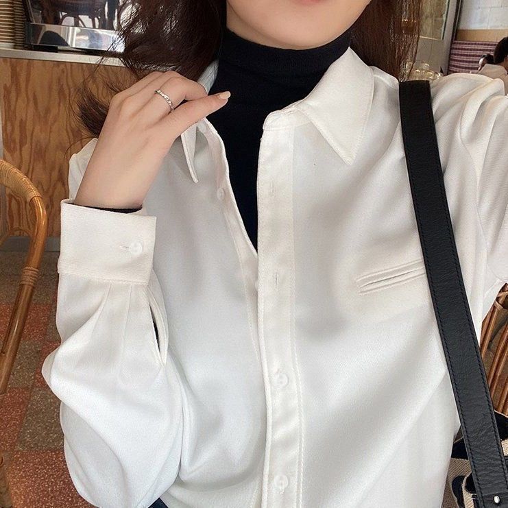 Women Fashion Casual Winter Long Sleeve Solid Thickened Corduroy Shirt Office Blouse