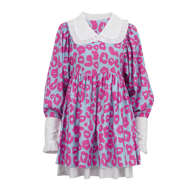 Vestido casual de manga larga con volantes para mujer