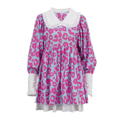 Vestido casual de manga larga con volantes para mujer