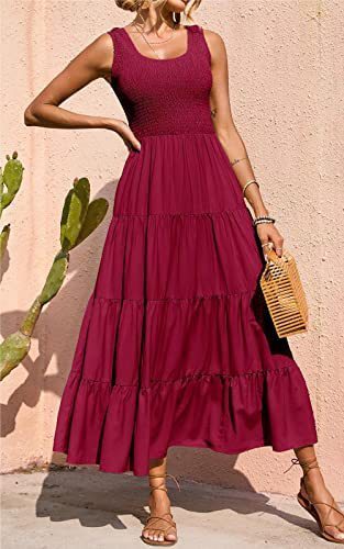 Vestido casual básico de verano para mujer, liso, corte A, estilo swing