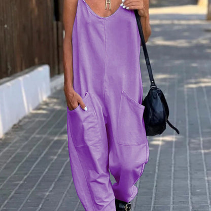 Women'S Fashion Casual Loose Suspender Jumpsuit