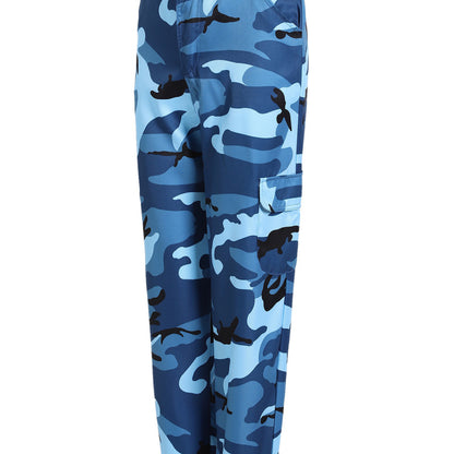 Pantalones cargo casuales con estampado de camuflaje para mujer