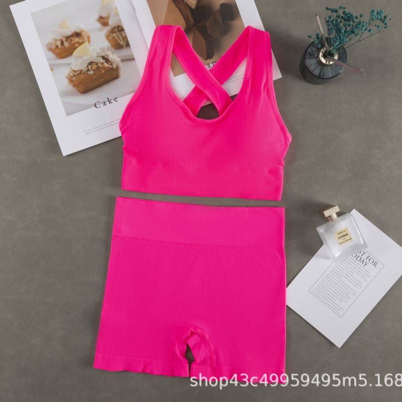 Women Fashion Casual Solid Color Camisole Sports Shorts Set