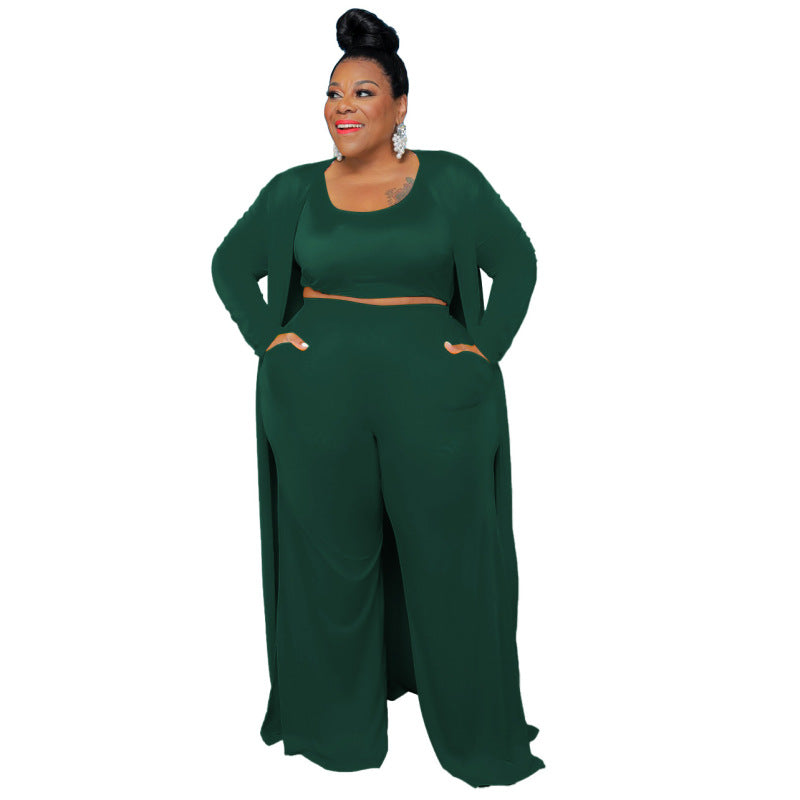 Conjunto deportivo informal de tres piezas para mujer: camiseta y pantalón