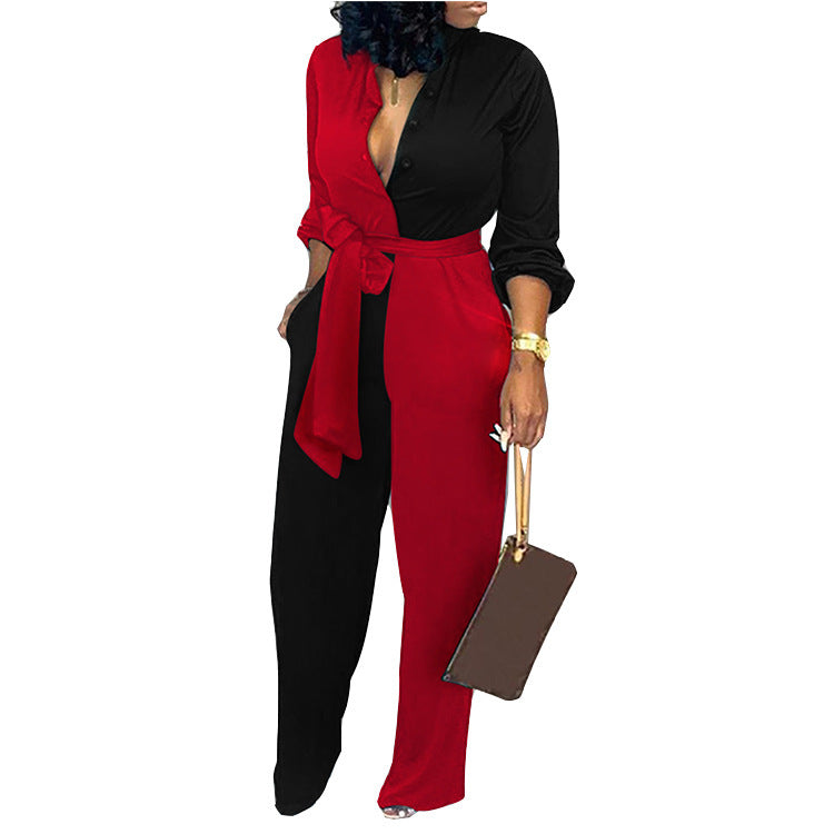 Women Fashion Casual Long Sleeve Jumpsuit