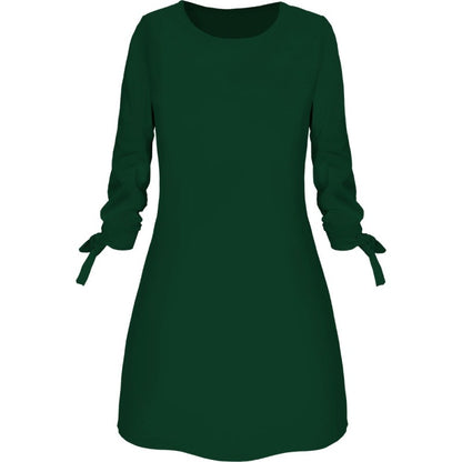 Women Basic Autumn Solid Color Casual Round Neck Dress