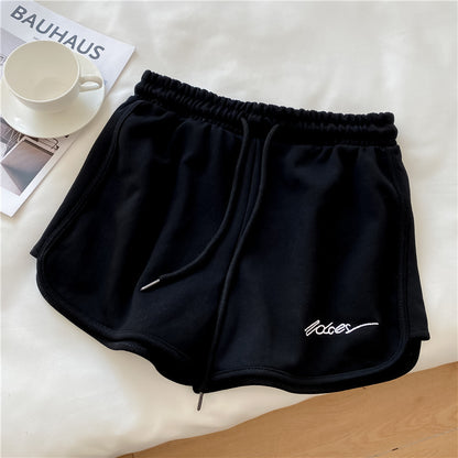 Cotton Sports Women Summer Loose Pajama High Waist Casual Wide Leg Shorts