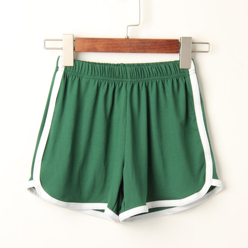 Pijama deportivo de algodón para mujer, holgado, de verano, con bloques de color, cintura alta, informal, de pierna ancha y pantalones cortos