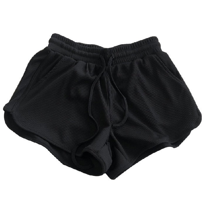 Pantalones cortos holgados casuales de color sólido para mujer