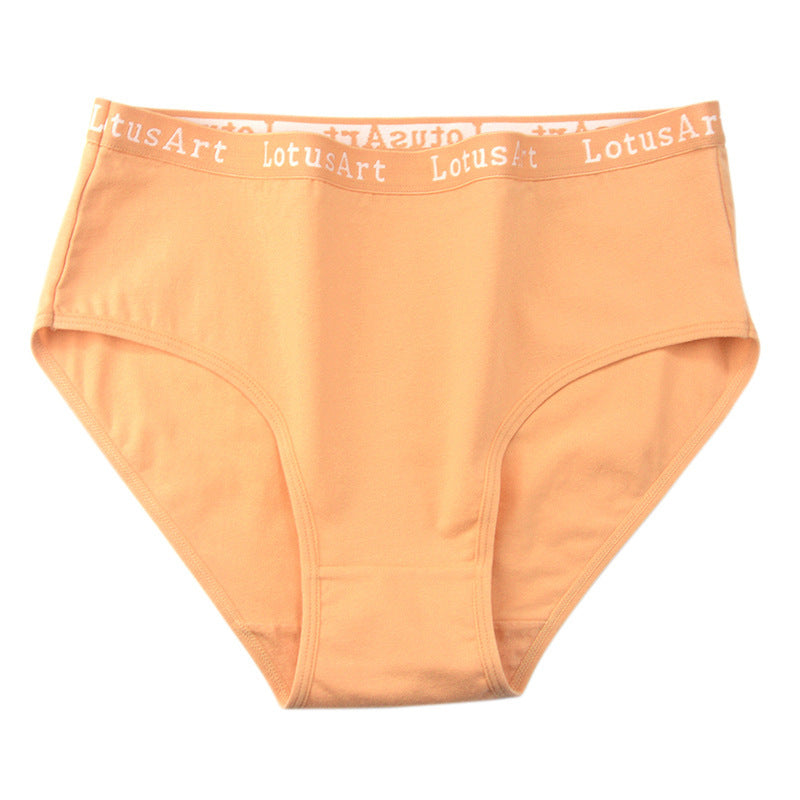 Women Casual Basic High Waist Cotton Letter Printed Panty