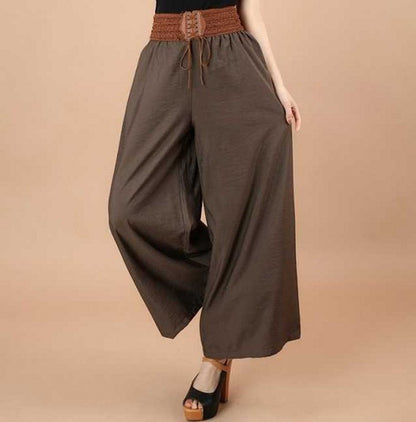 Women'S Fashion Casual Cotton Linen Thin Wide Leg Loose Trousers