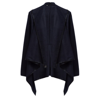 Women Fashion Casual Long Sleeve Heap Collar Irreguar Surplice Coat
