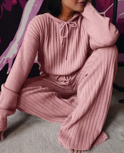 Women Long Sleeve Loose Hooded Casual Suit