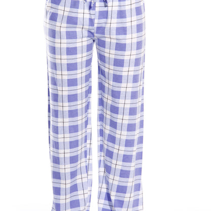 Women Classic Plaid Pattern Casual High Waist Drawstring Pants