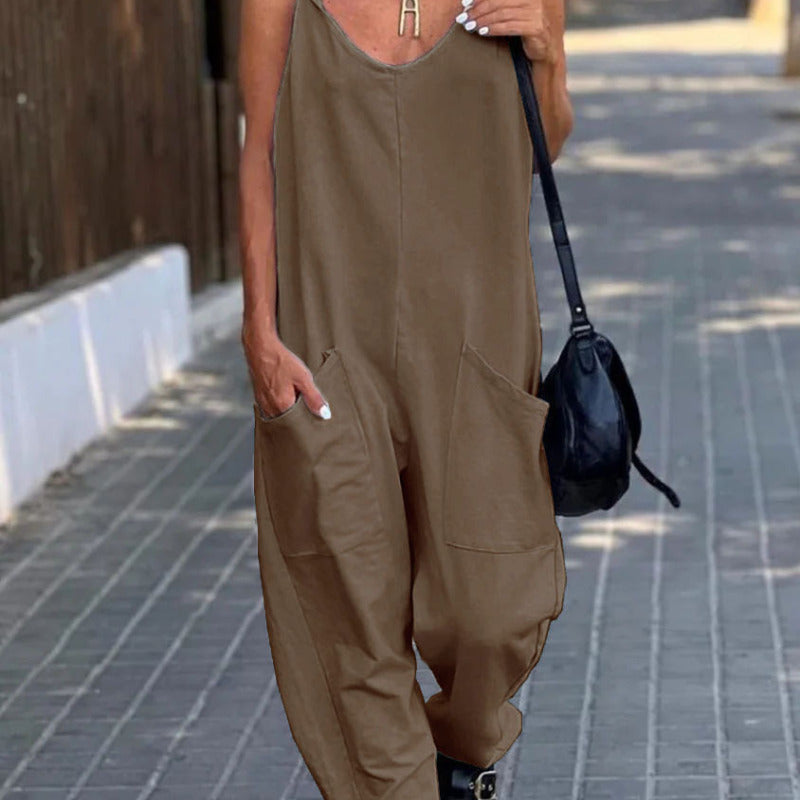 Women'S Fashion Casual Loose Suspender Jumpsuit