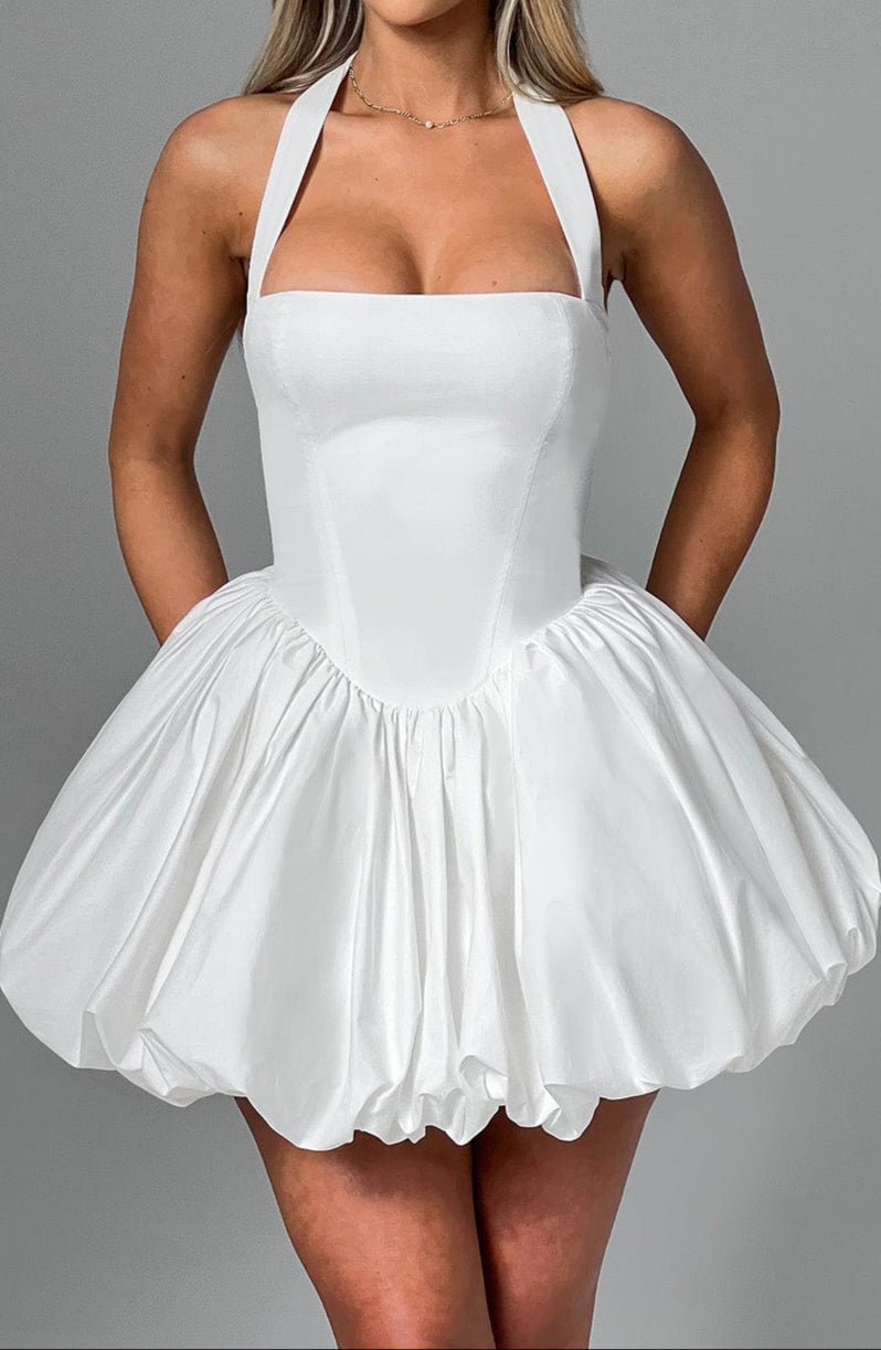 Alexa Mini Dress-Ivory