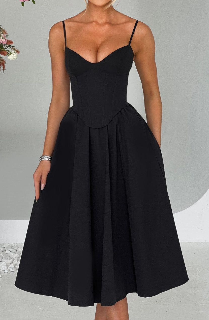 Romina Midi Dress - Black