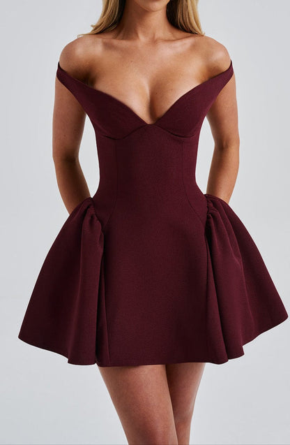 Victoria Mini Dress - Cherry Lacquer