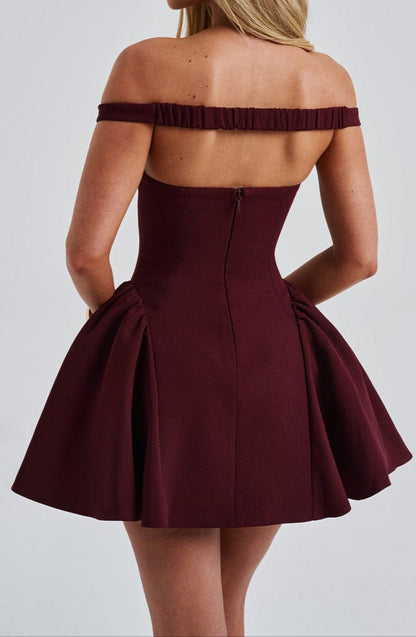 Victoria Mini Dress - Cherry Lacquer