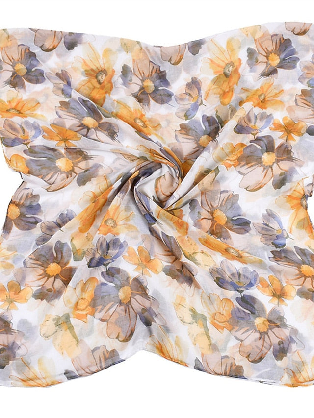 180*90cm Flower Voile Scarf Long Shawl Bandana Women Elegant Print Scarf Scarves Fashion Dress Up for Women