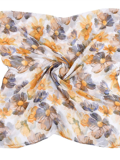 180*90cm Flower Voile Scarf Long Shawl Bandana Women Elegant Print Scarf Scarves Fashion Dress Up for Women