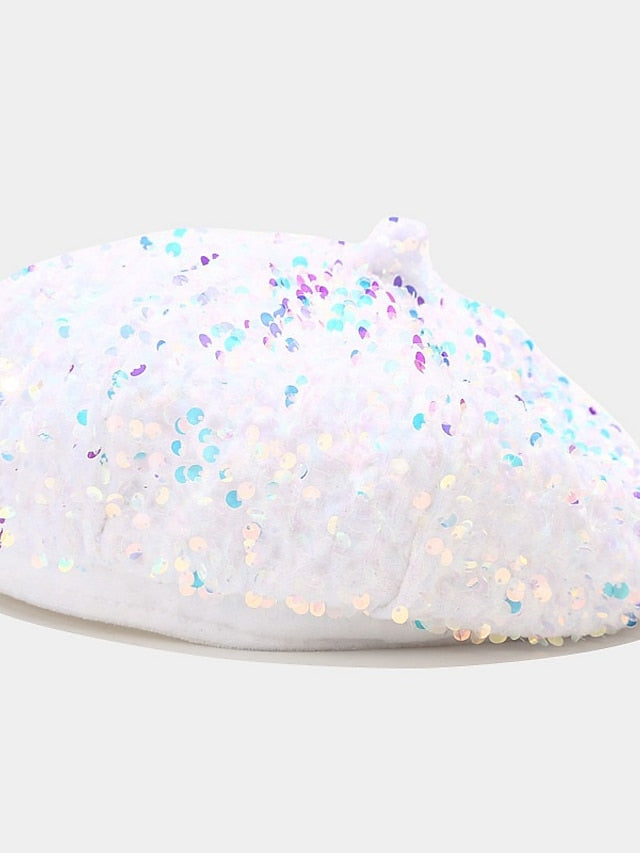 Popular Sequins Painter Hat Female Korean Version Trendy Beret Pub Party British Retro Octagonal Hat for Women
