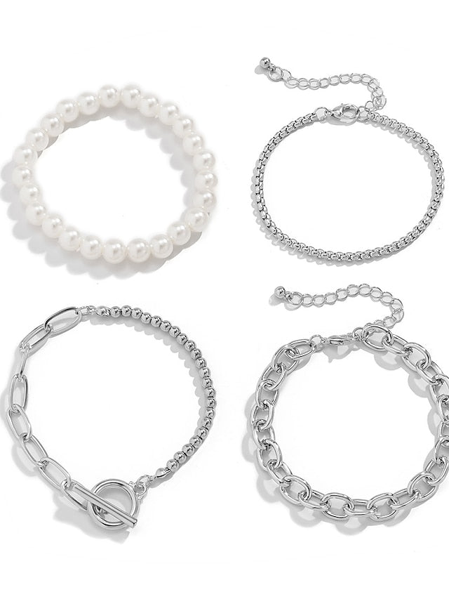 Bracelets Chic & Modern Street Geometry Bracelets & Bangles / Imitation Pearl / Gold / Silver / Fall / Winter for Women