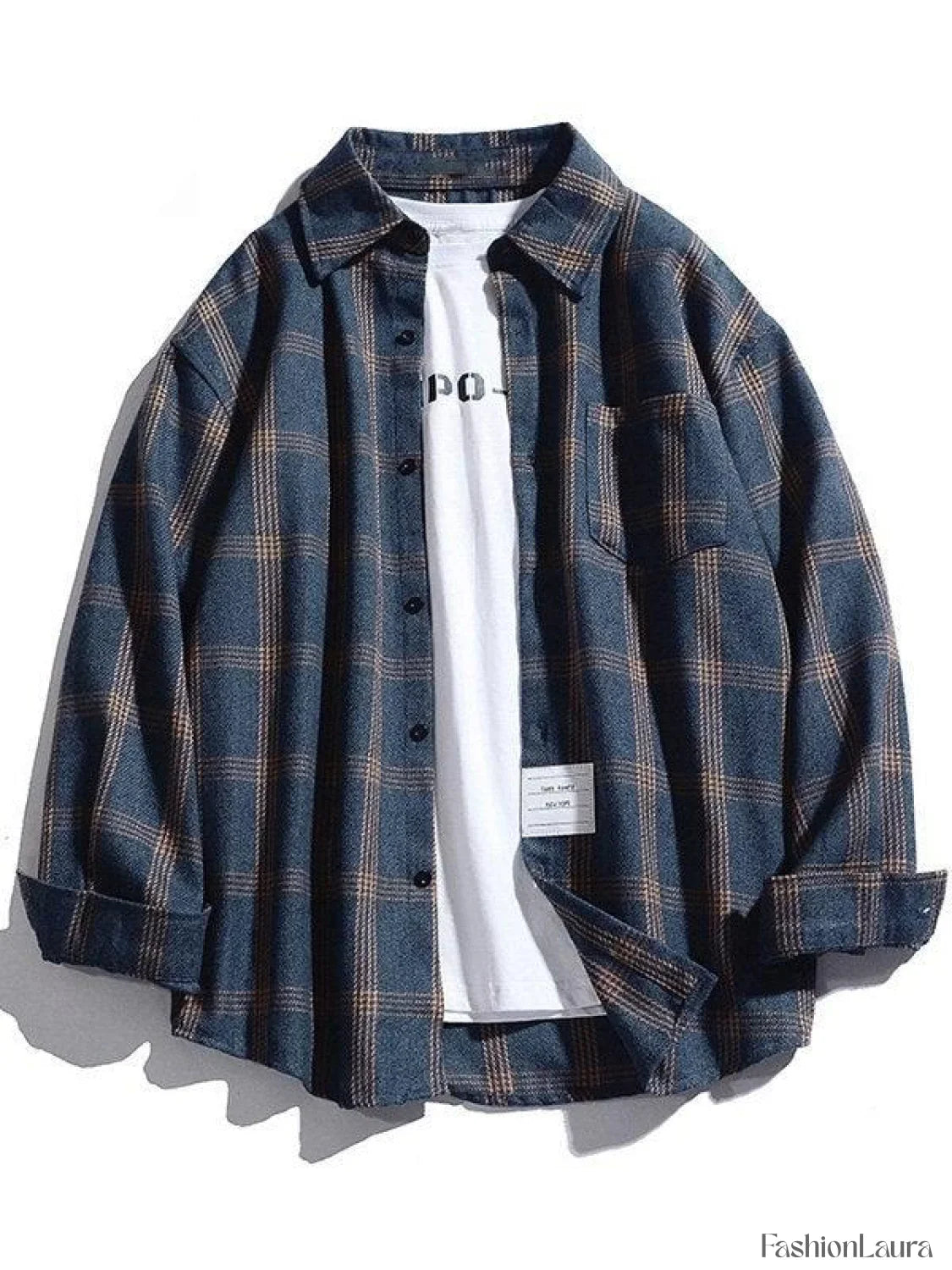 Men's Checkered Long Sleeve Button Shirt