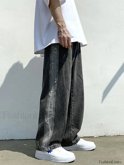 Men's Colorblock Straight Jeans