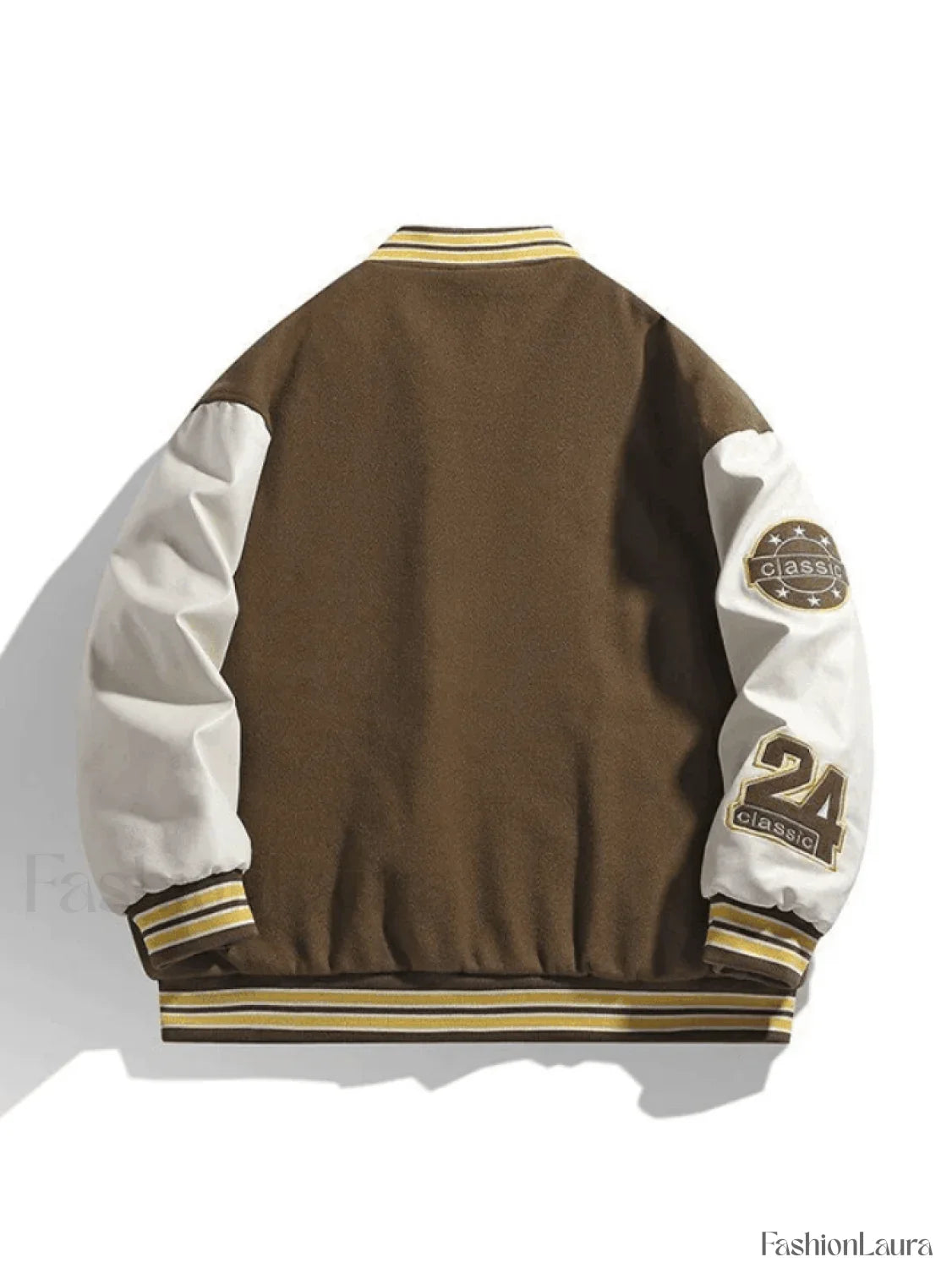 Men's Embroidery Button-Up Varsity Jacket