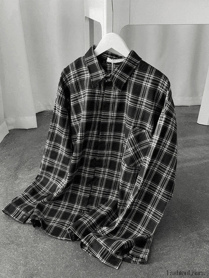 Men's Long Sleeve Checkered Button Shirt